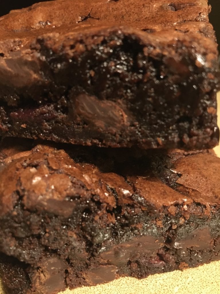 Dark Chocolate Chunk Cherry Brownies
